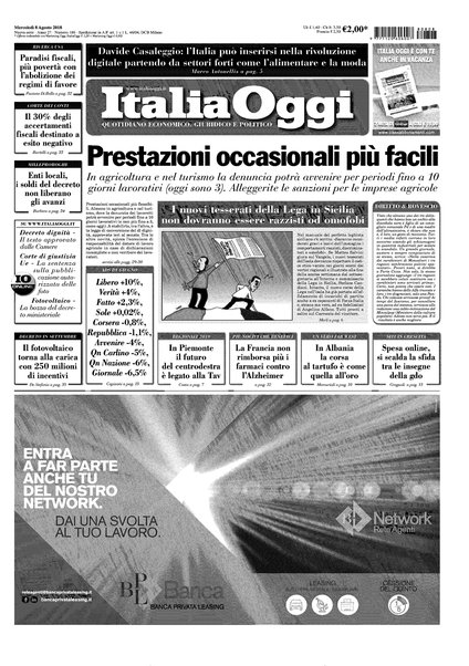 Italia oggi : quotidiano di economia finanza e politica